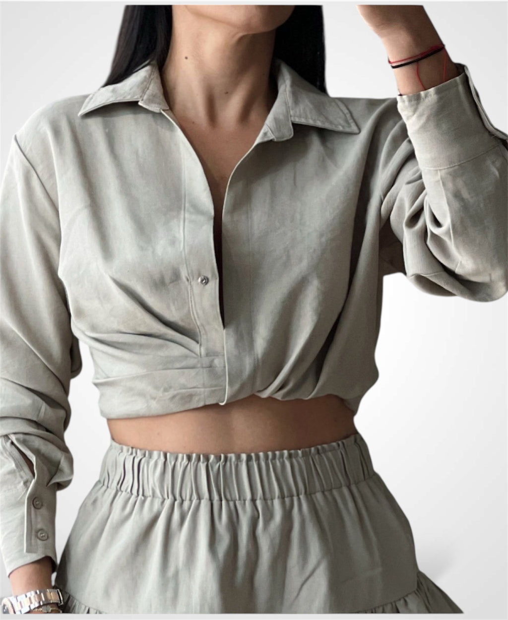Cropped Shirt Top