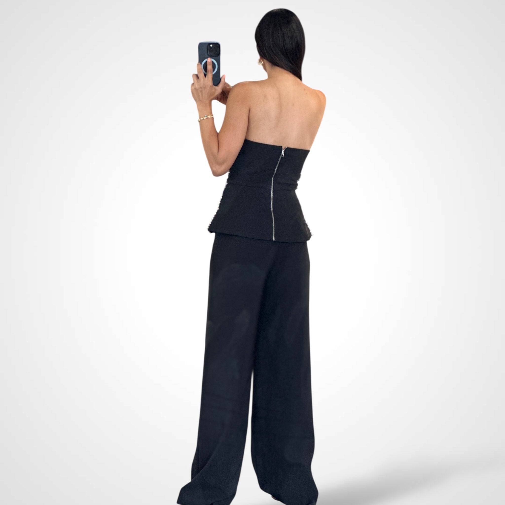 BLACK EMBELLISHED PANT SET