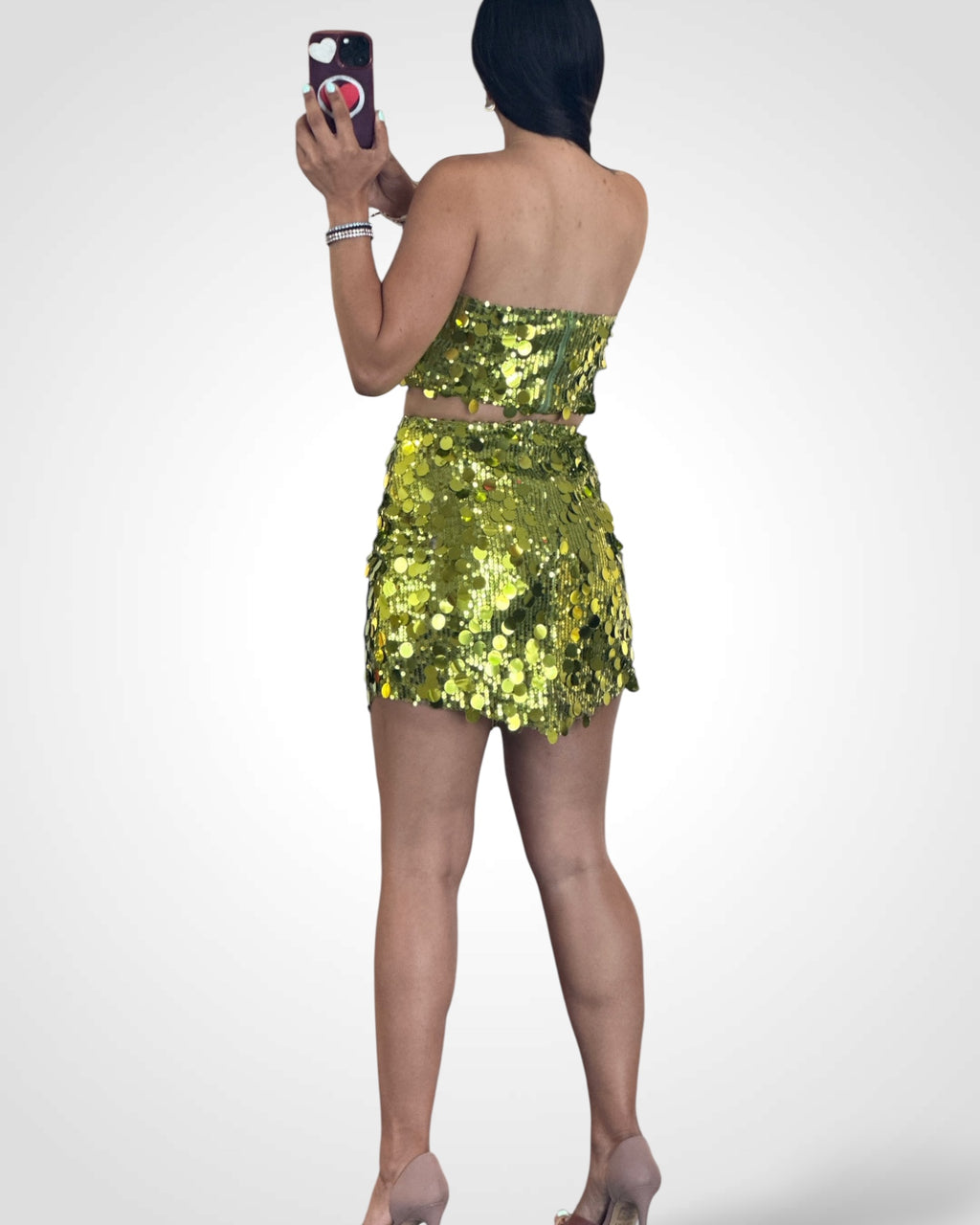 CIRCLE SEQUIN MINI SKIRT SET