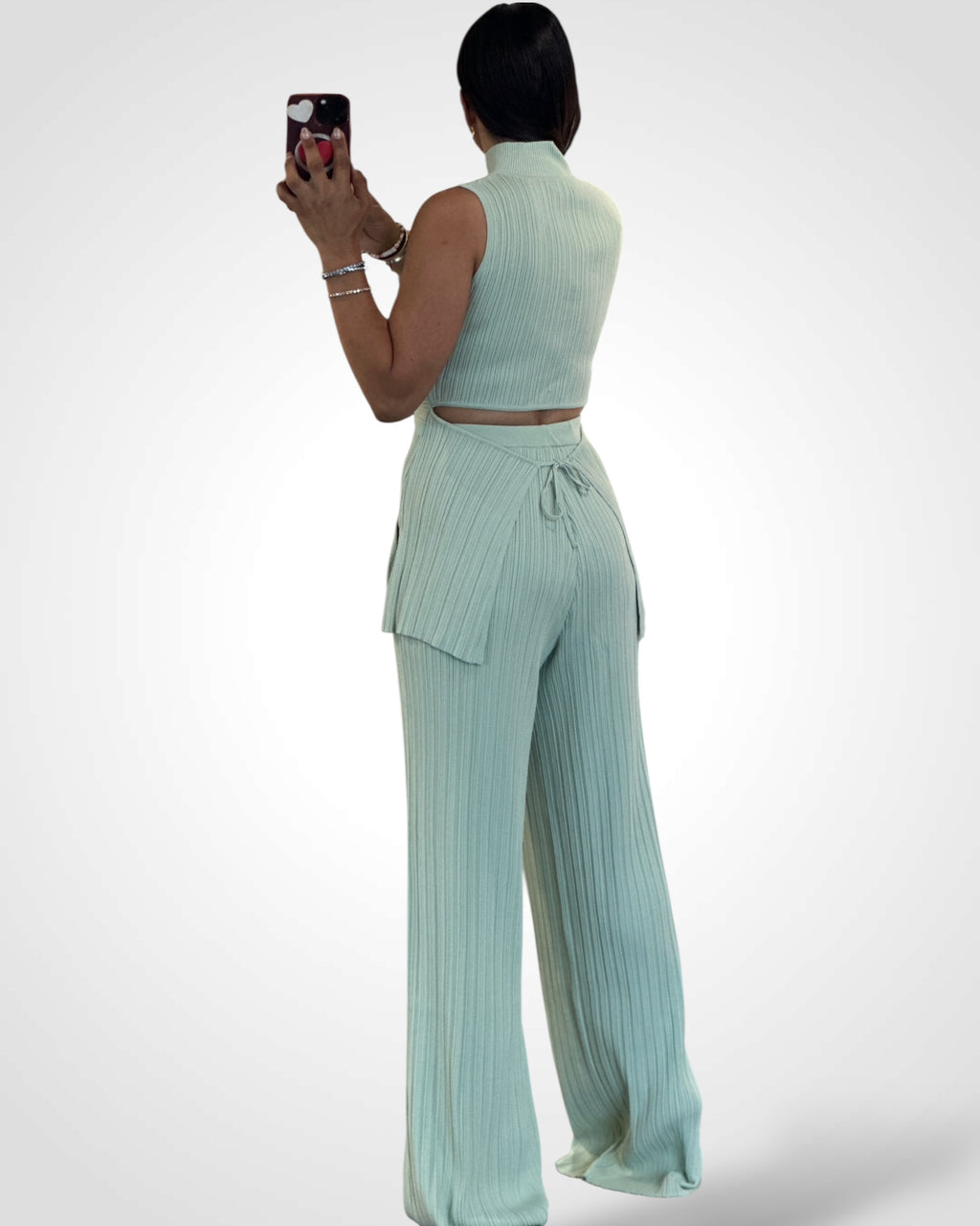 Sage Viscose Pants Set