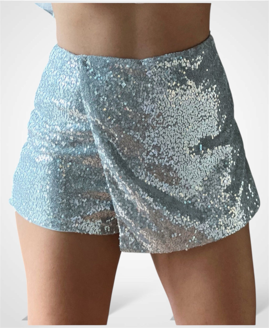 Silver Sequin Party Skort
