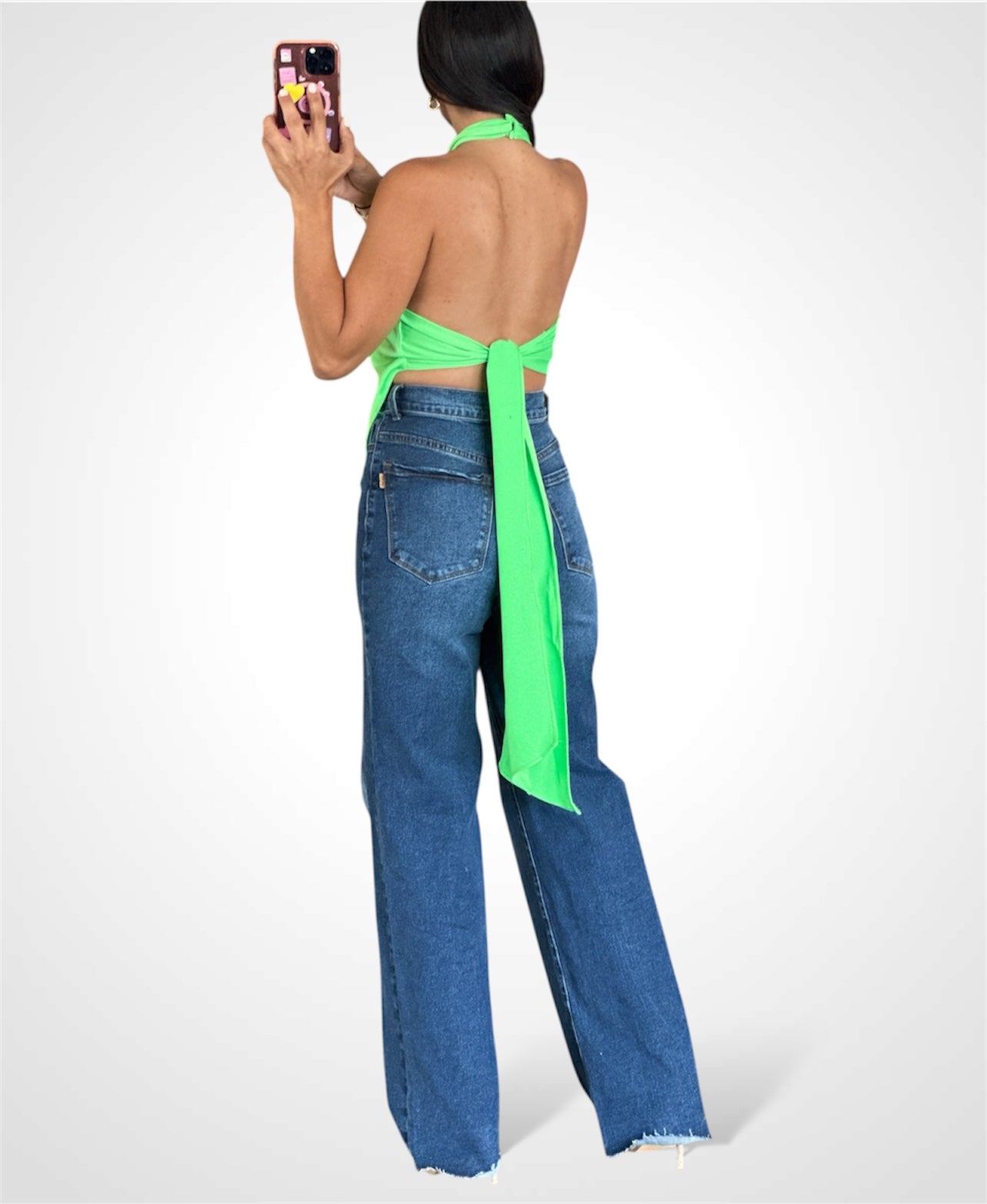 CROSS NECK BACK TIE TOP