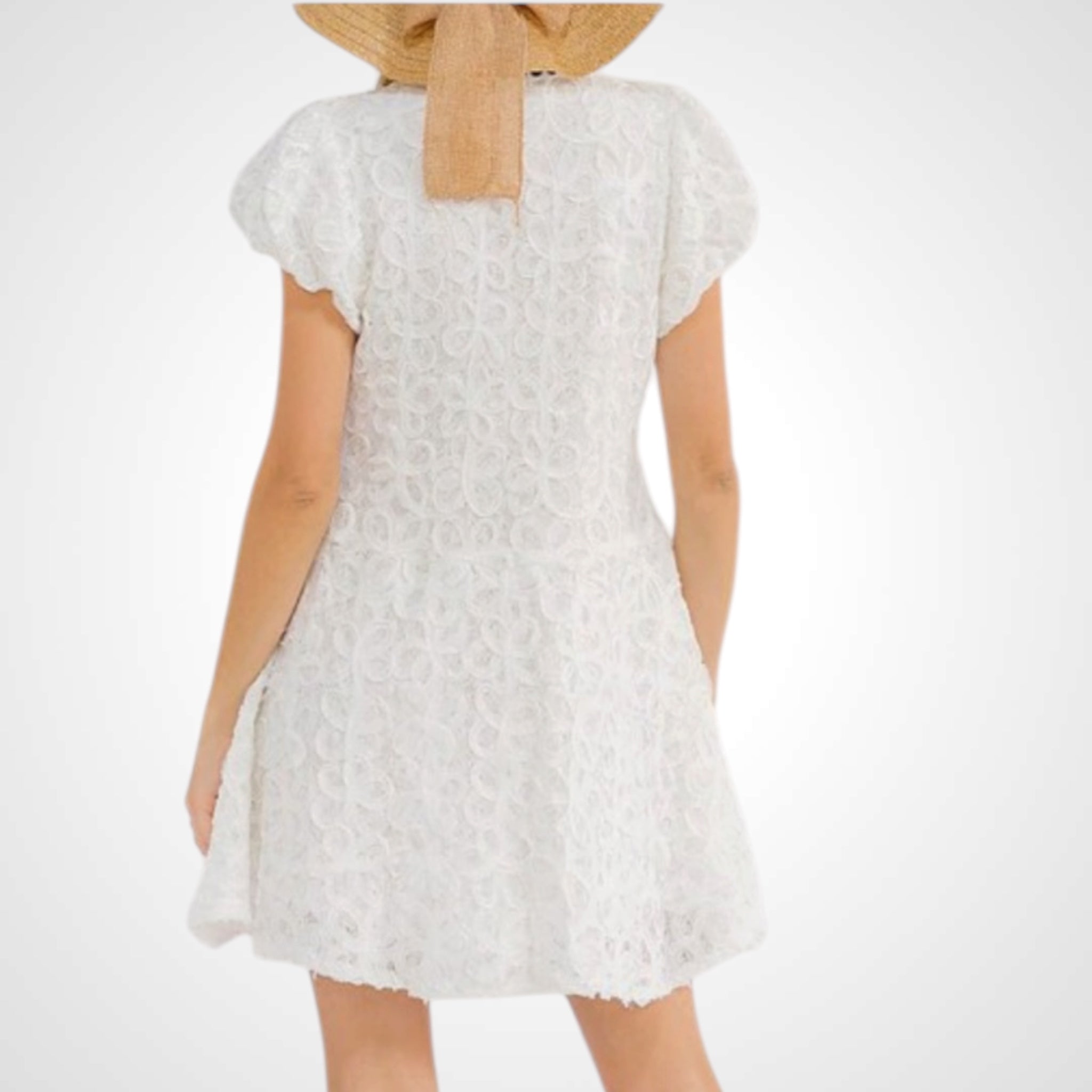 Short Sleeve Trim Detailed Mini Dress•-2