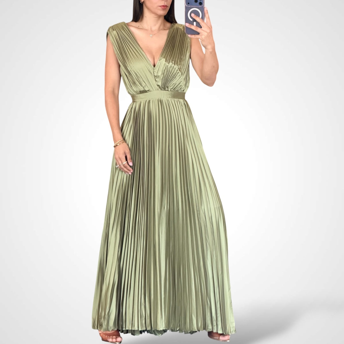 Olive Elegance Maxi Dress