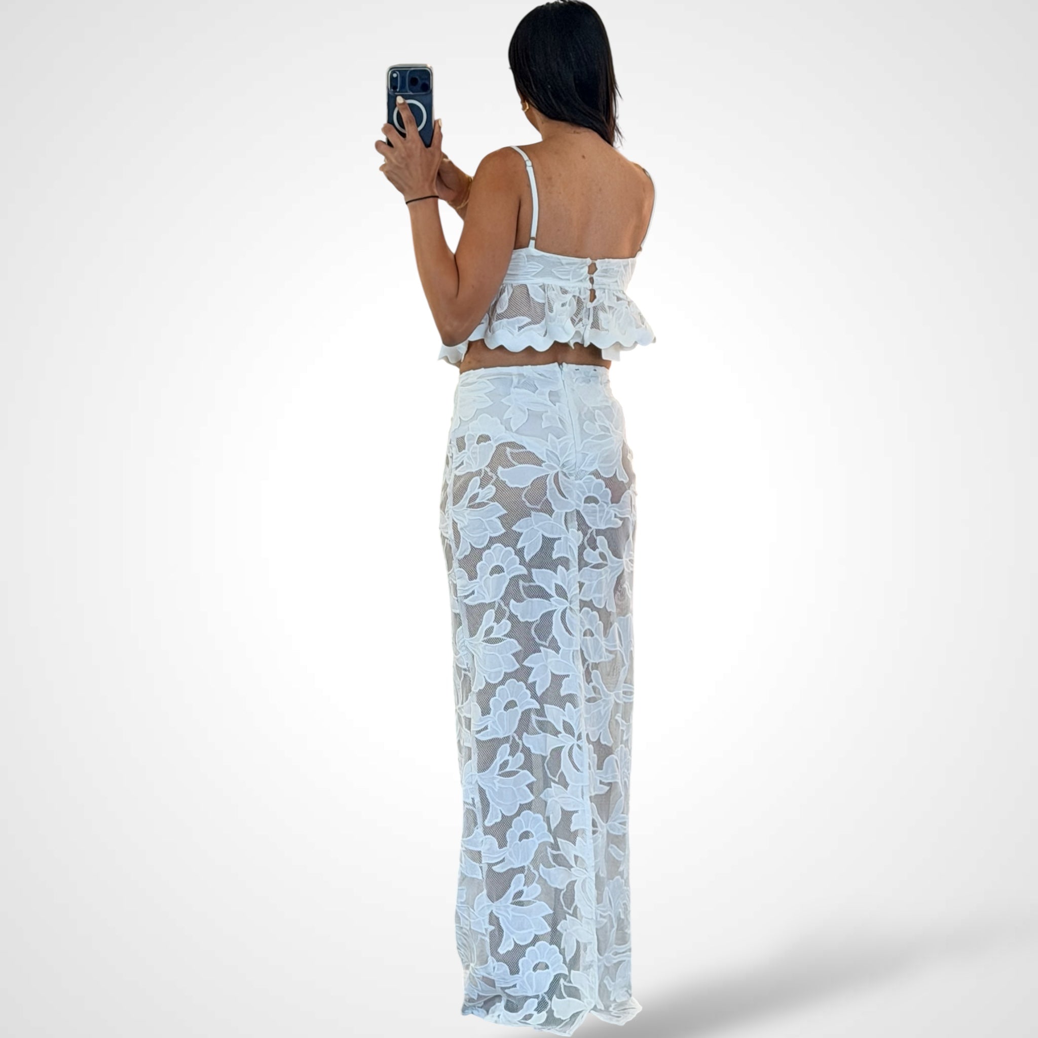 Floral Crochet Lace Top-Skirt•-3