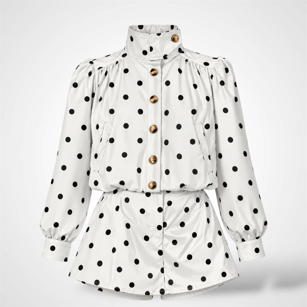 Cream Polka Dot Set-4