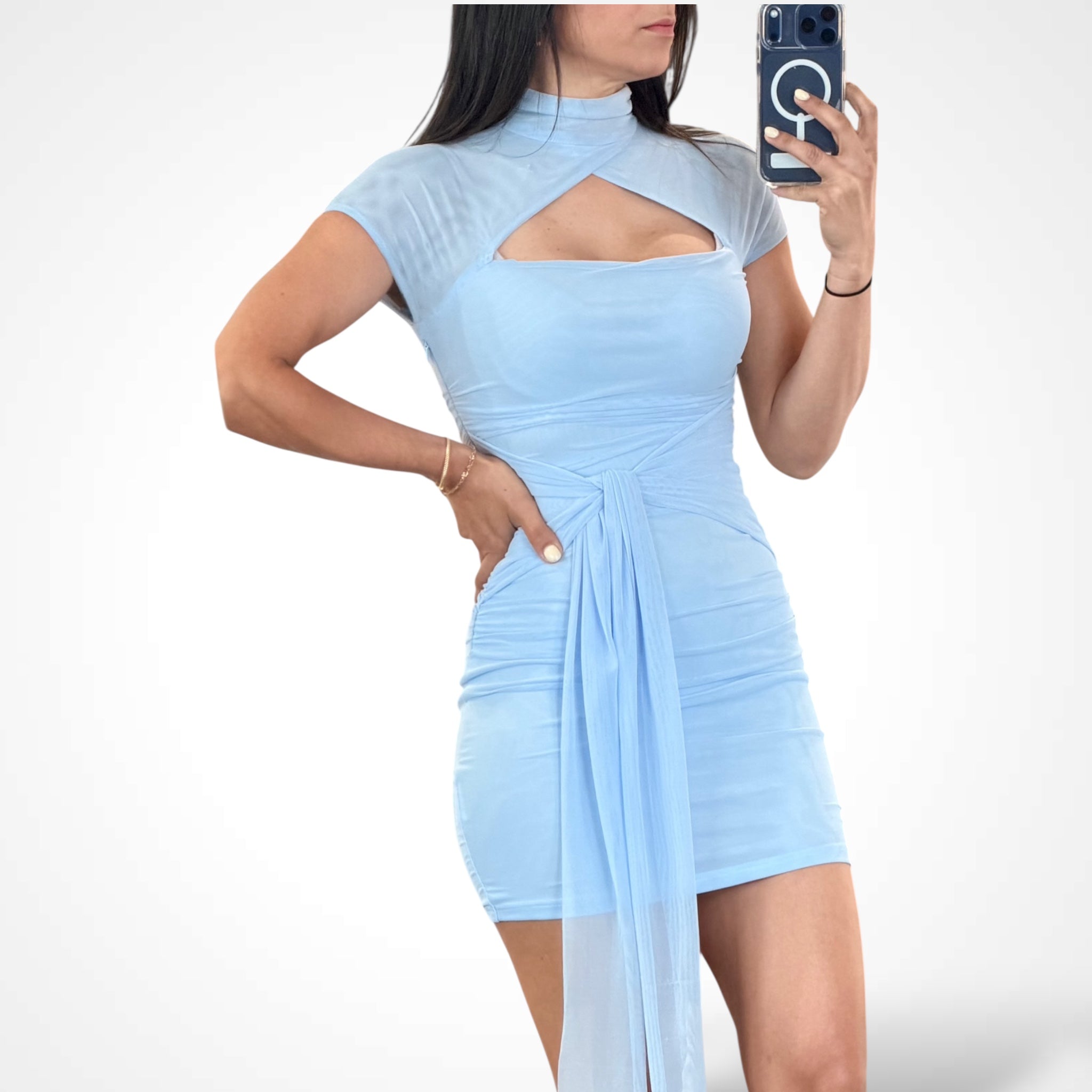 Ice Blue Short Dress•