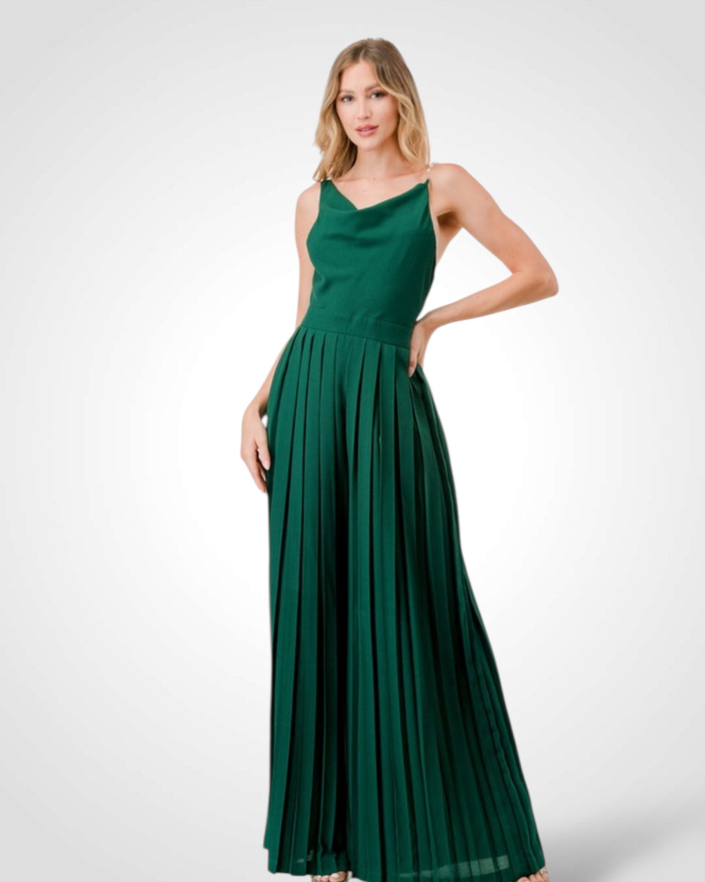 GREENPearl Detail Wide Leg Jumpsuit