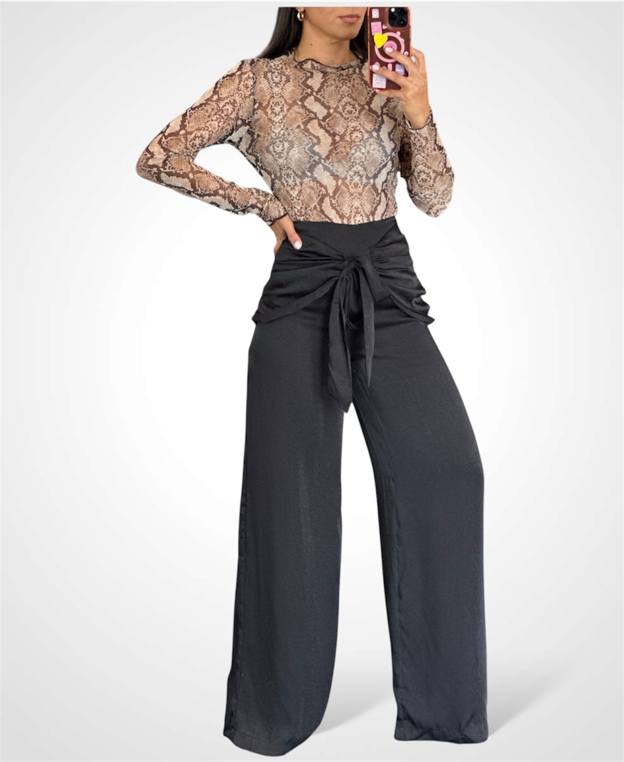 LACE HIGH NECK LONG SLEEVE TOP