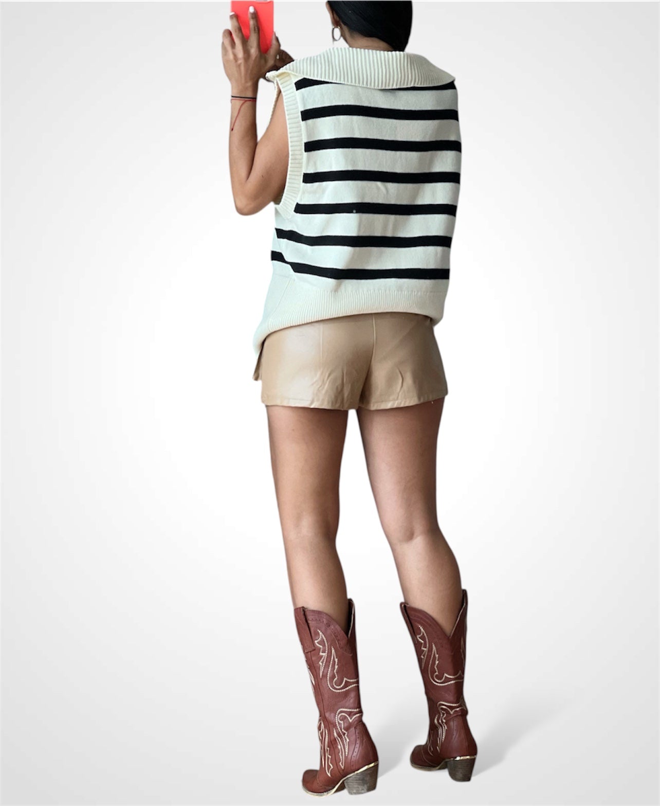 SJQ- Cream Black Sweater