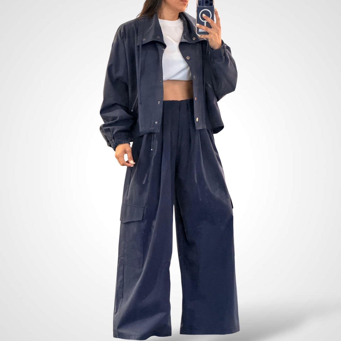 FRONT ZIP FLAP PATCH POCKET PANTS