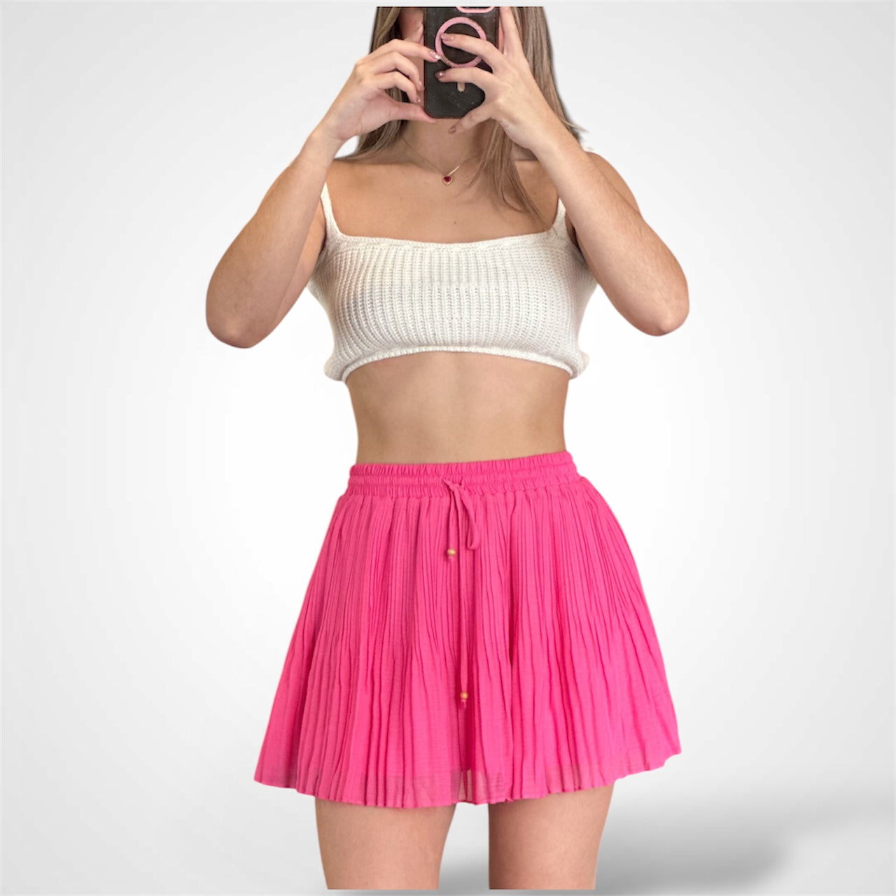 DRAW STRING PLEATED SKORT•-2