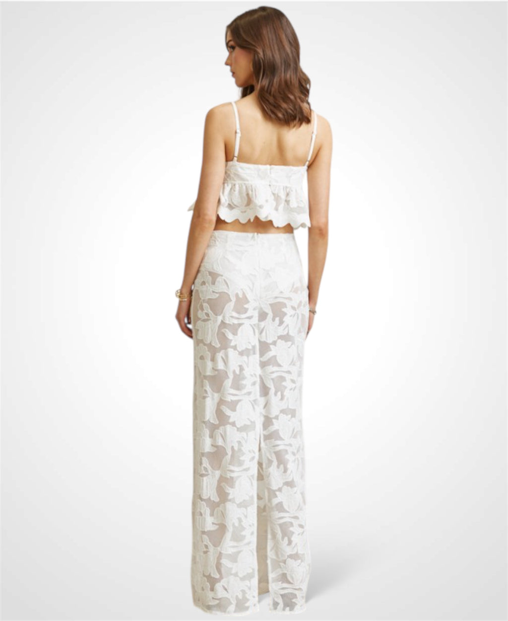 Floral Crochet Lace Top-Skirt