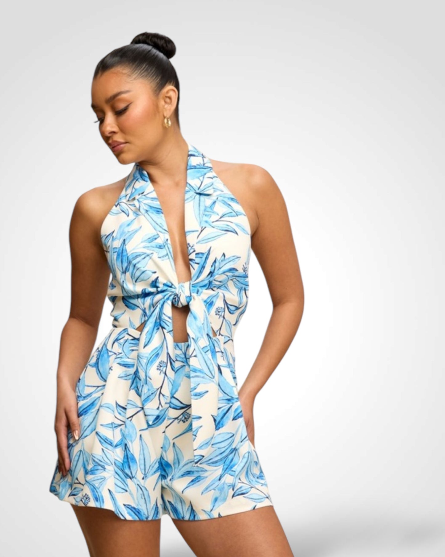 SJQ-TRIBAL TIE FRONT ROMPER