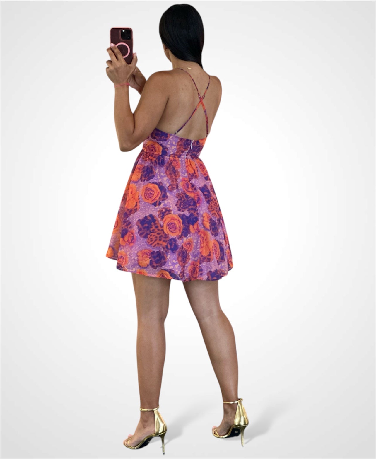 Multi Violet Mini Dress•-3