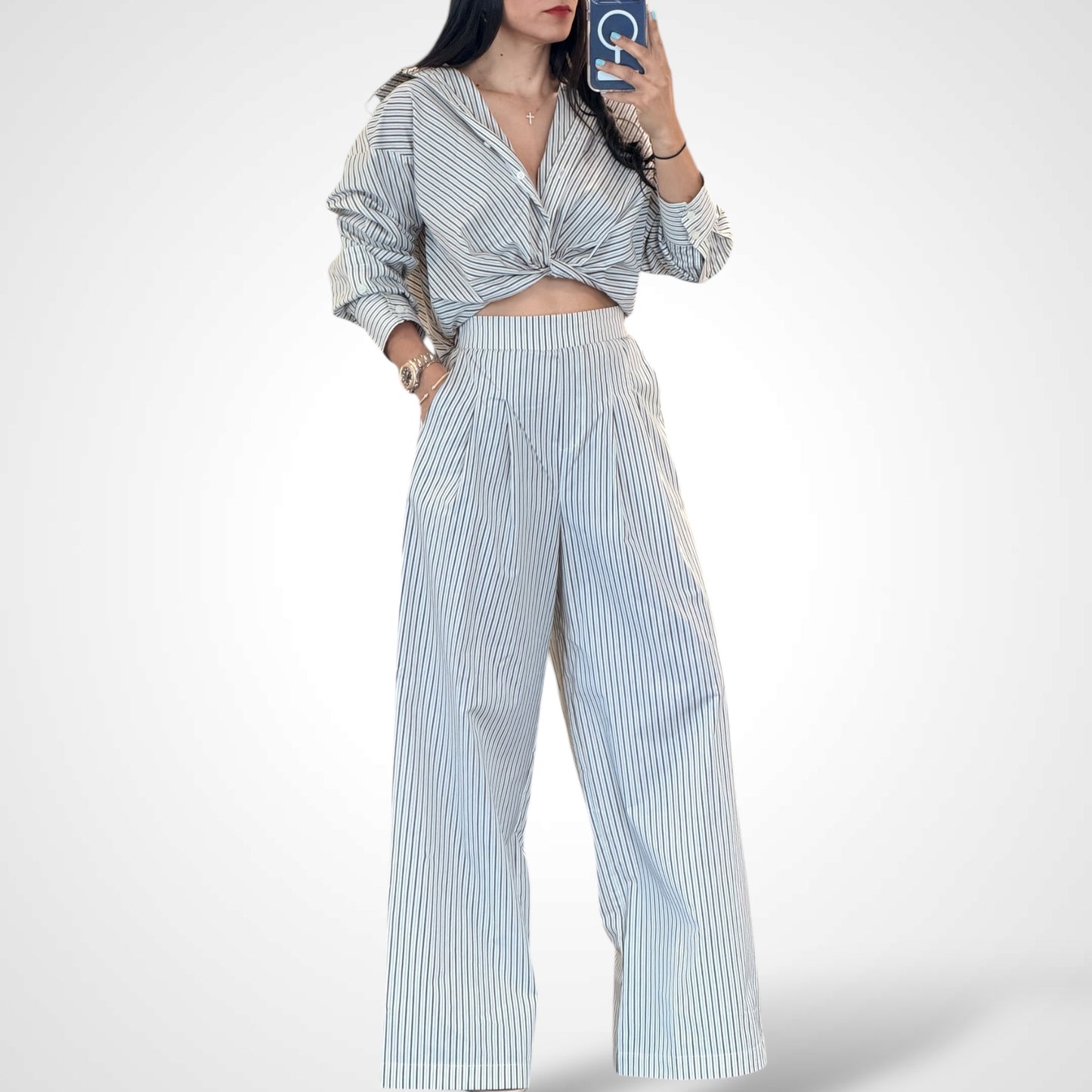 (Pre-orden disponible 24 marzo)Pin Stripe Shirts and Pants Set