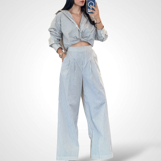 (Pre-orden disponible 24 marzo)Pin Stripe Shirts and Pants Set