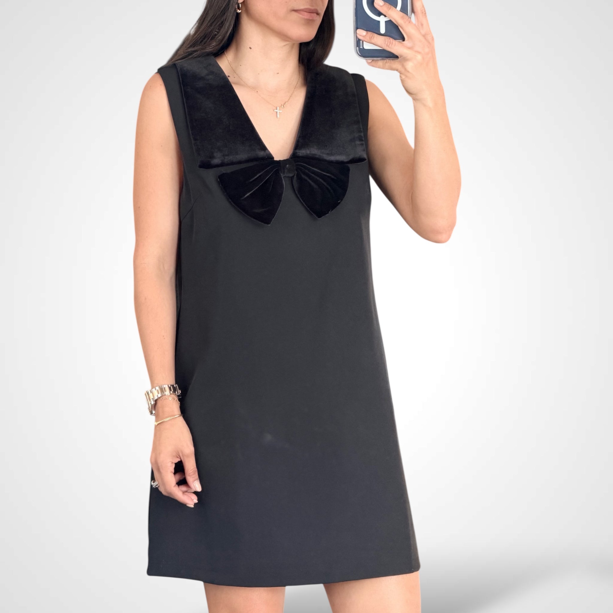 SLEEVELESS BOW MINI DRESS•