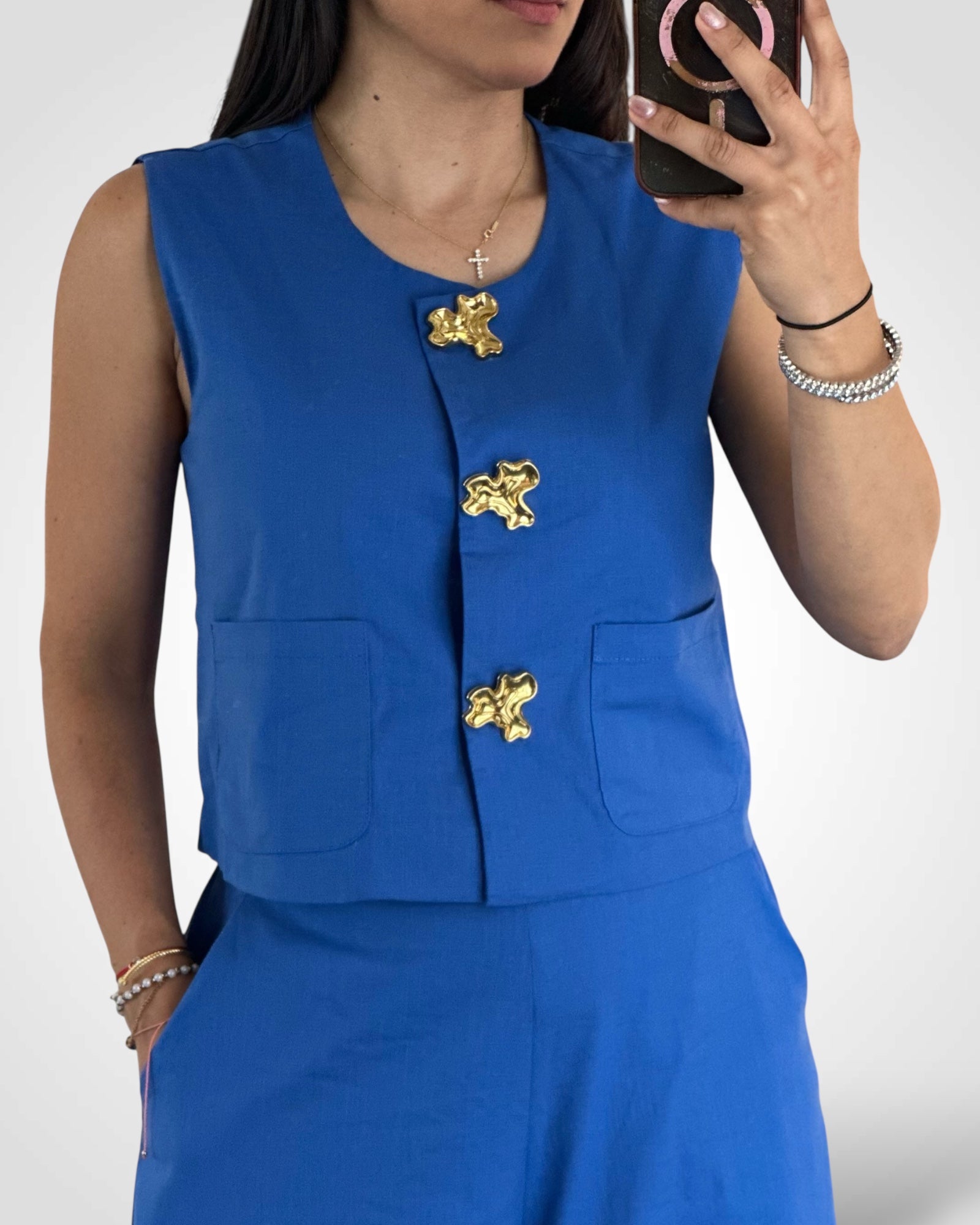 Blue Button Gold Set•-2