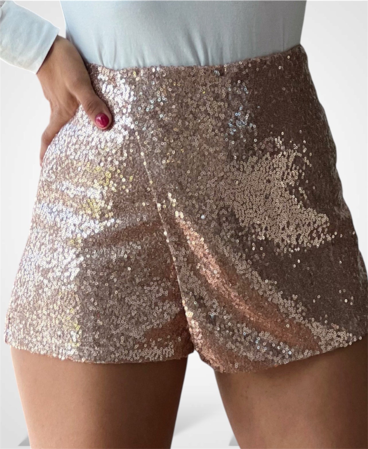 Rose Gold Sequin Party Skort•