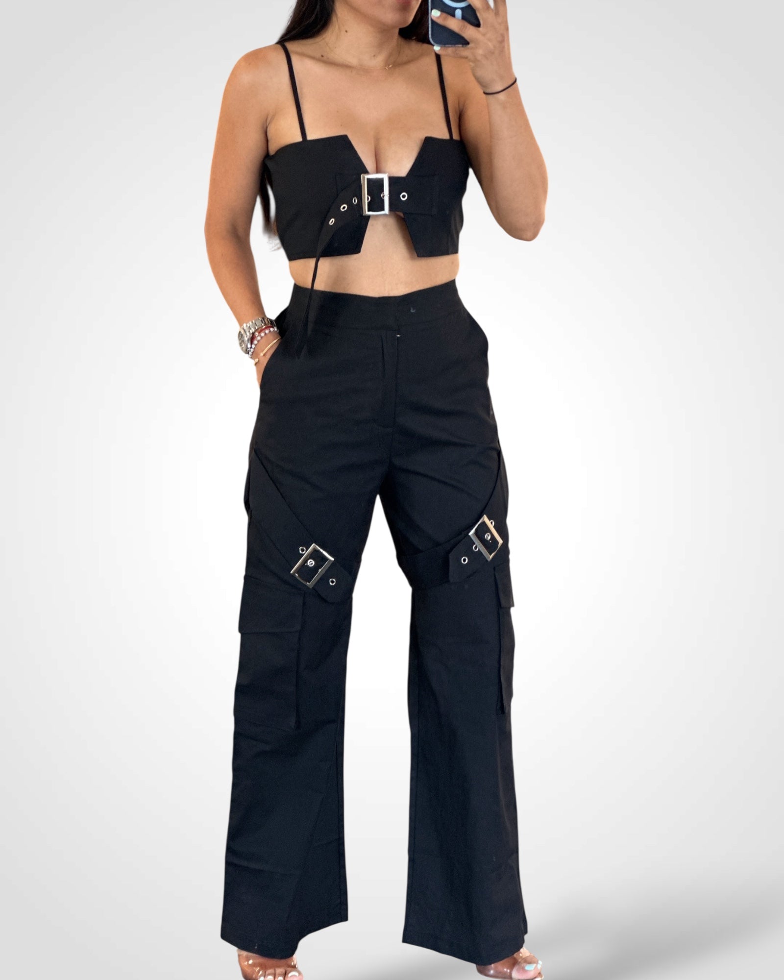 LONG PANTS BLACK SET•-1