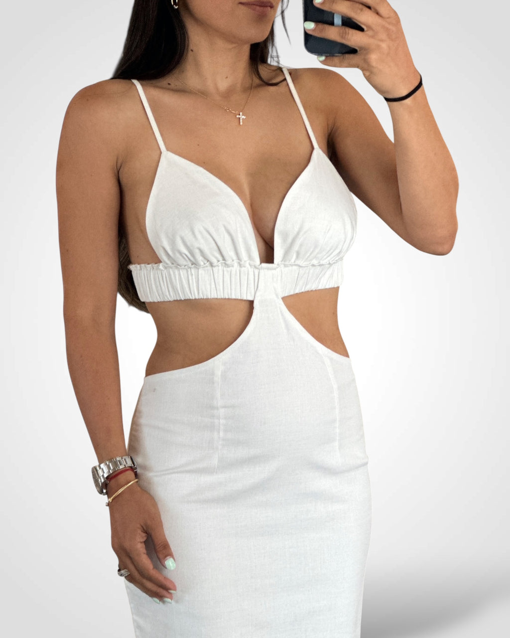 WHITE ITALIAN LOVE MAXI DRESS