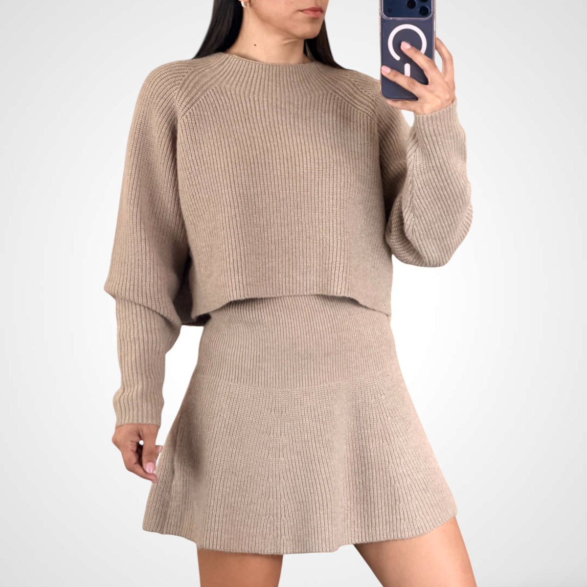 Mocha Flare Skirt Set-2