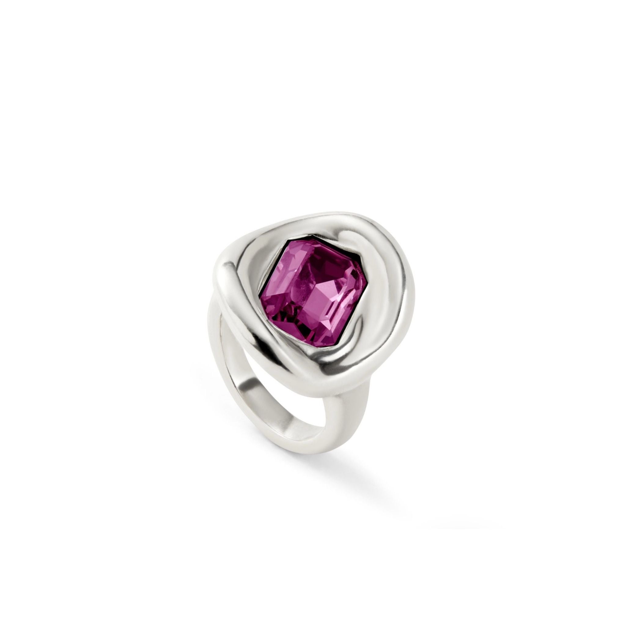 UNO D 50-Sterling silver-plated ring•-1