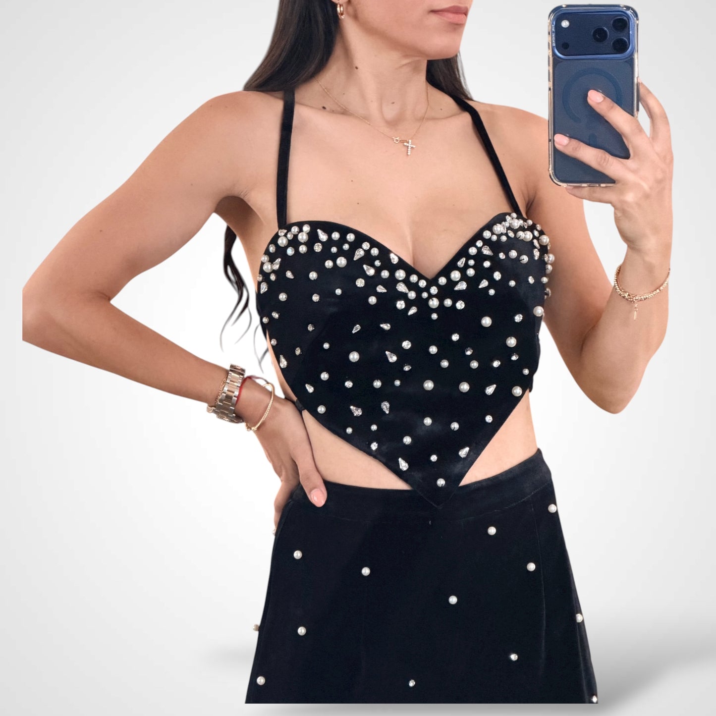 Black Set with Pearls