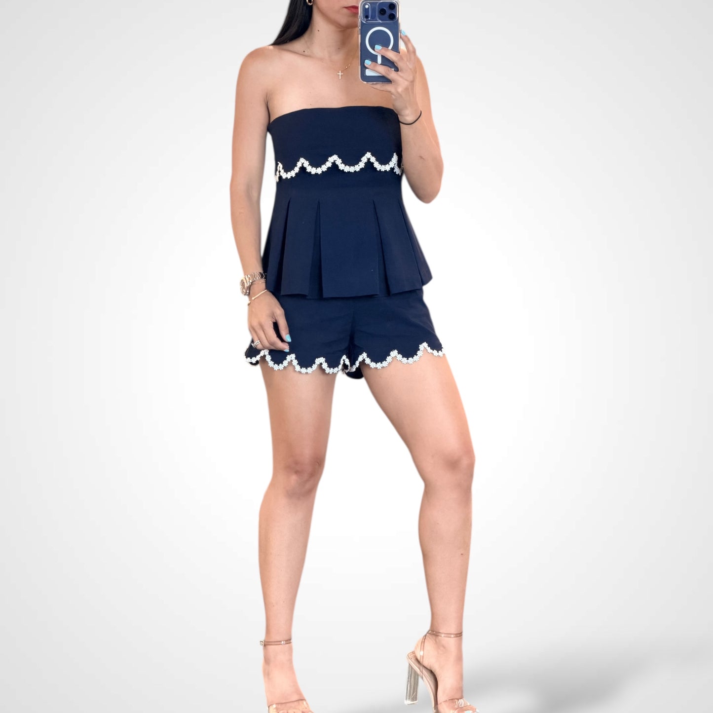 (PRE-ORDEN disponible 26 marzo) Scalloped Lace Hem Set