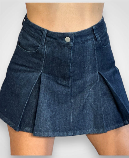 Indigo Low Waist Denim Skirt
