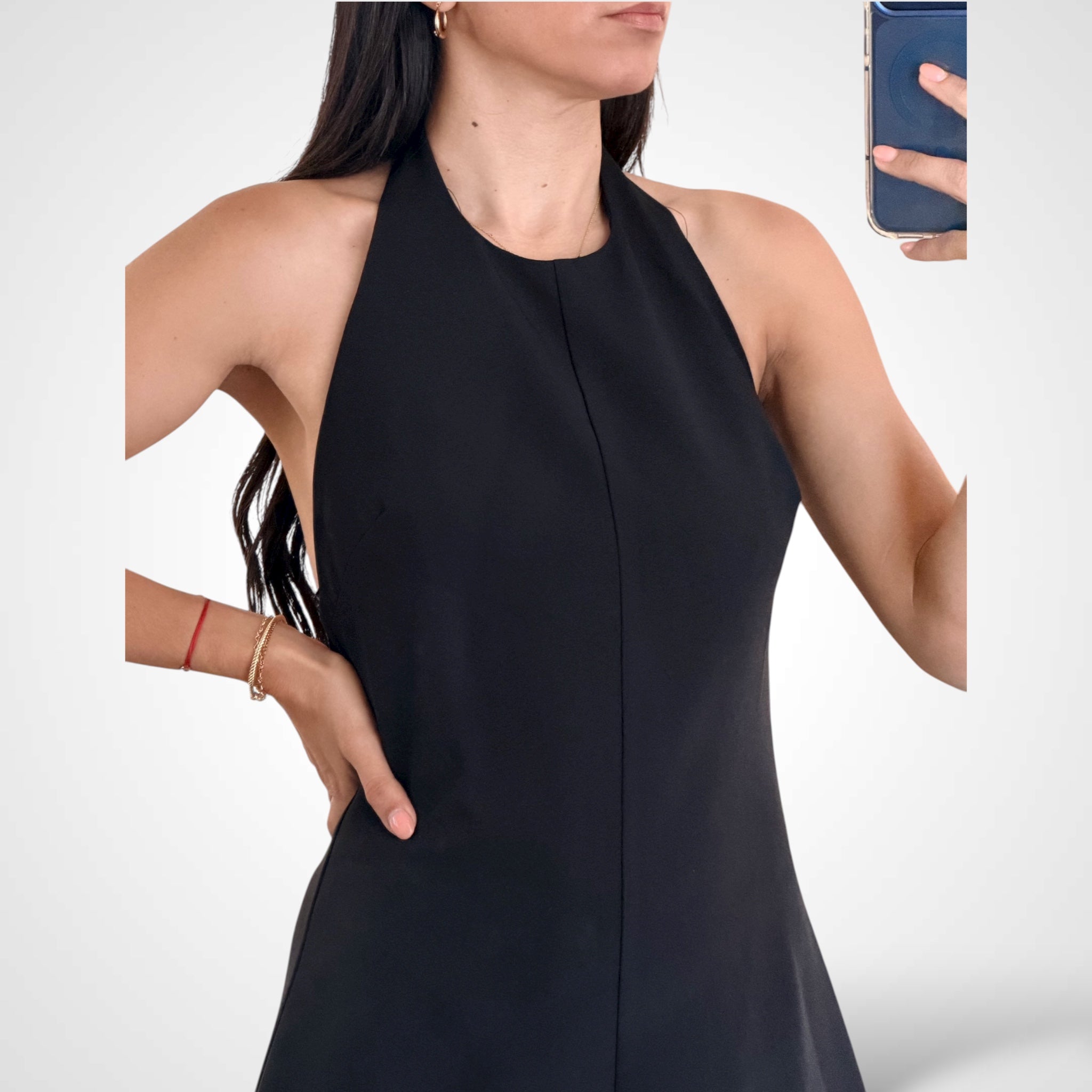 SJQ-BLACK HALTER LONG JUMPSUIT