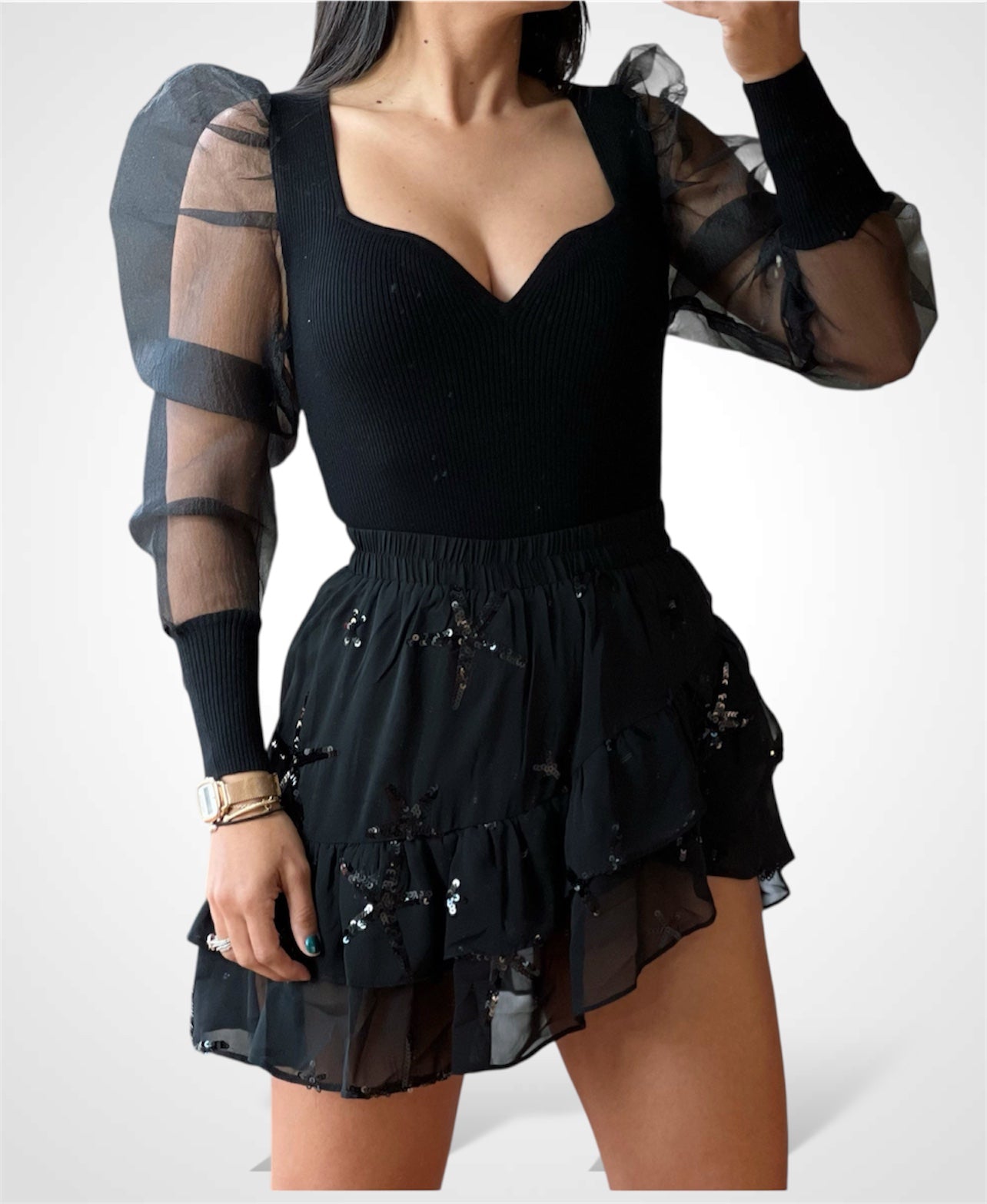 Puff Organza Sweater