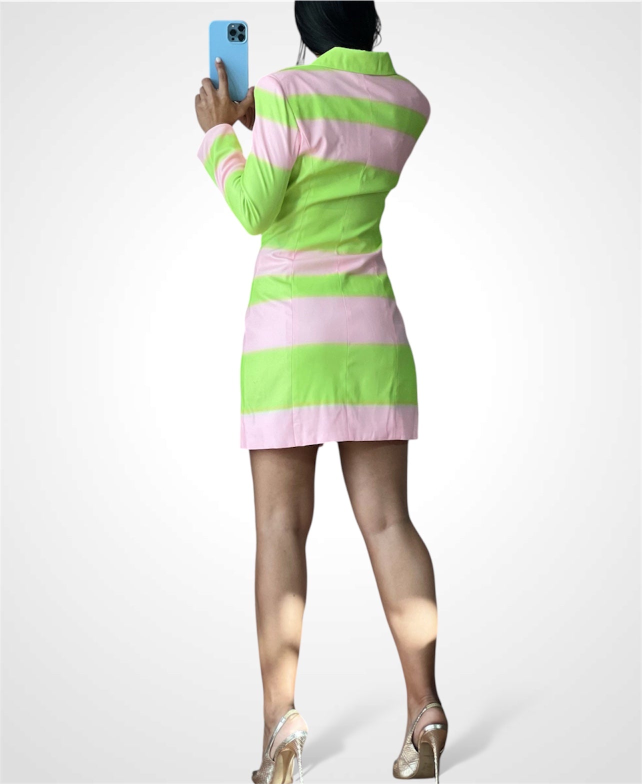 Notched Neck Blazer Dress•-3