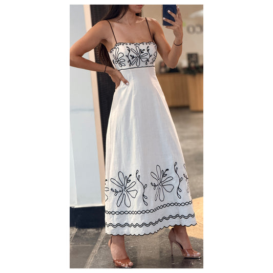 Oat Western Vibe Floral Maxi Dress