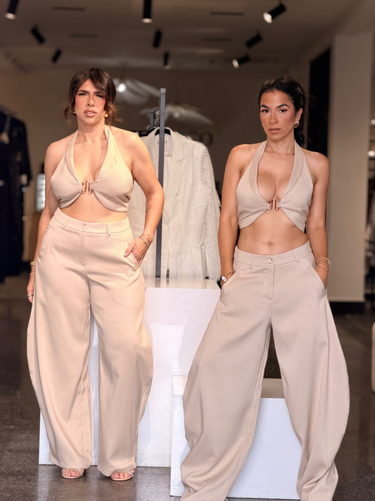 SJQ-BEIGE LONG PANTS SET