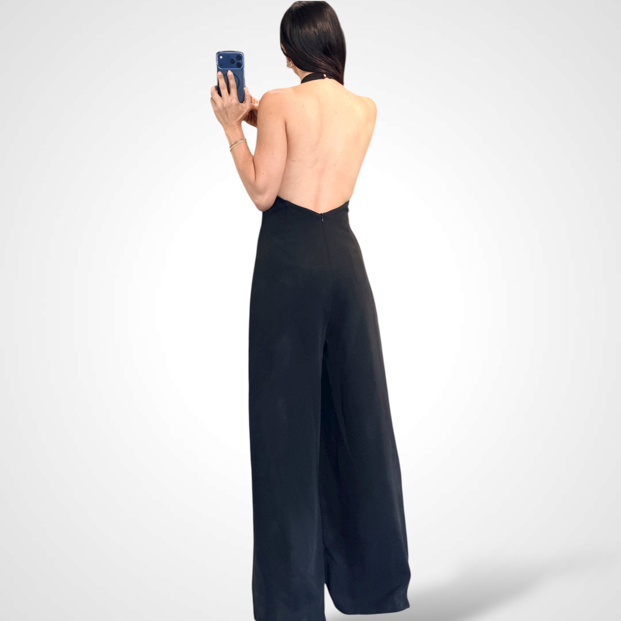 SJQ-BLACK HALTER LONG JUMPSUIT