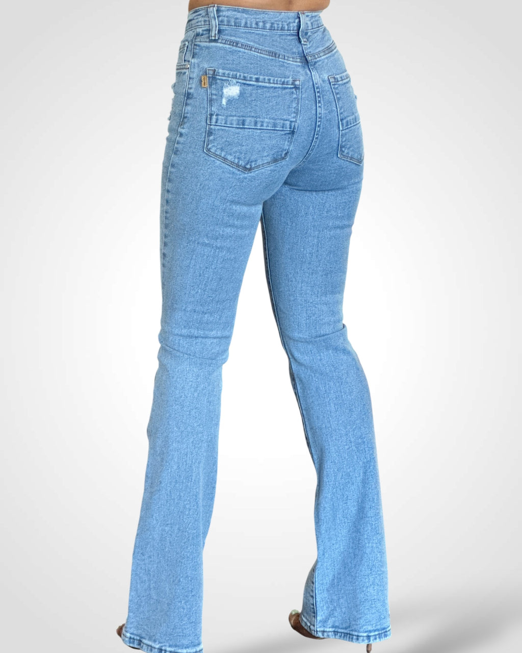 SUBTLE DISTRESS BOOTCUT JEANS