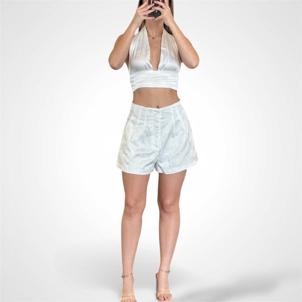 White Detail Casual Short•-3