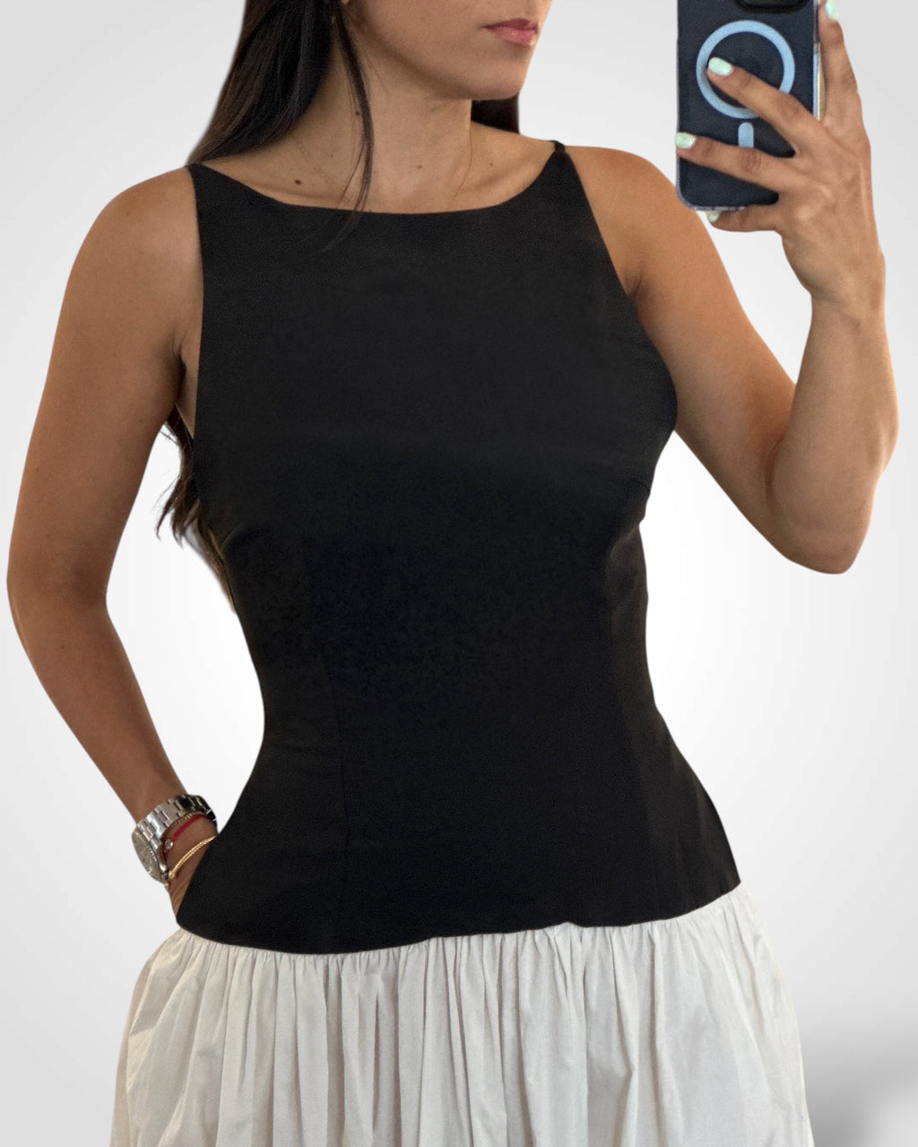 2Tone Midi Open Back Dress