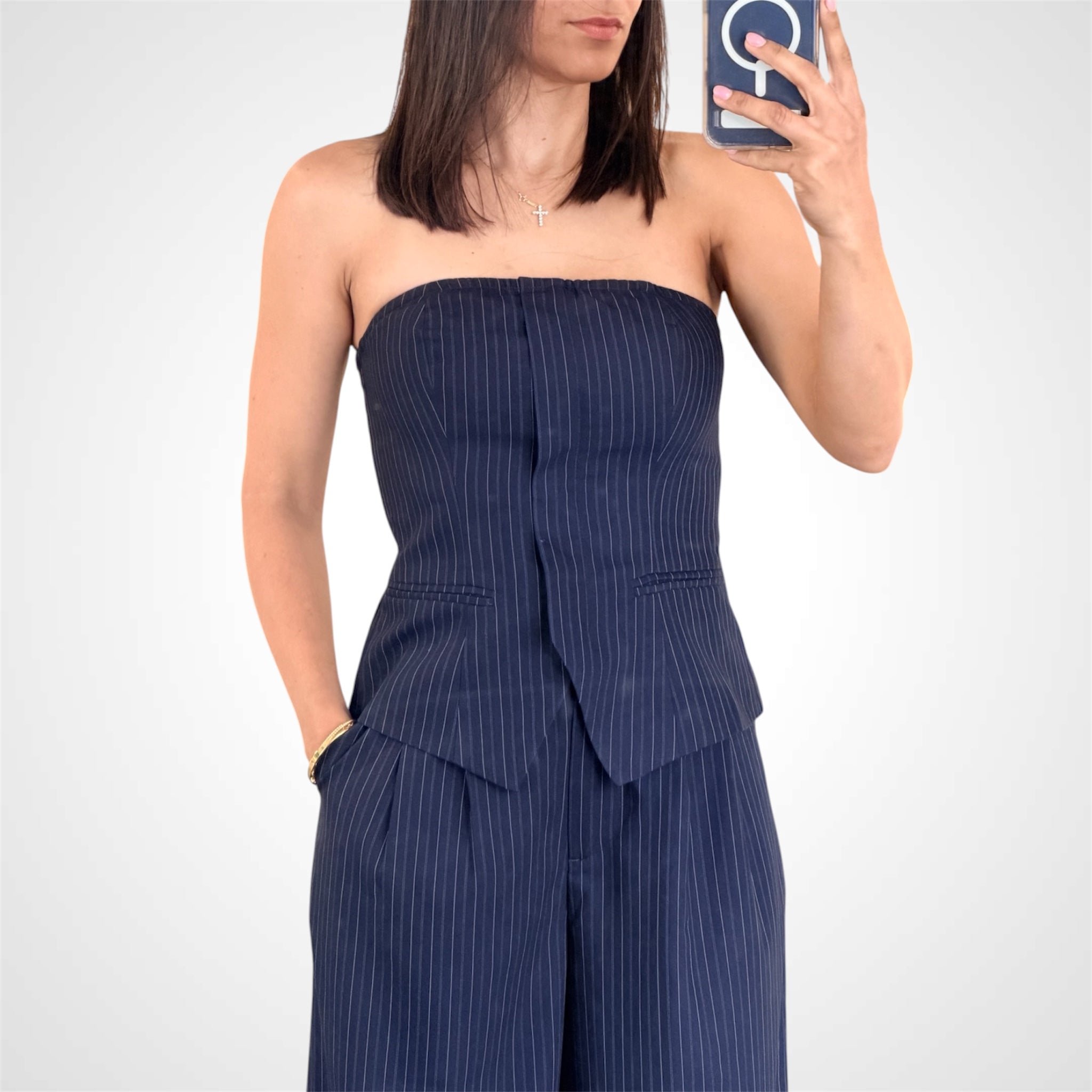 Pin Stripe Tube & Pants Set-2