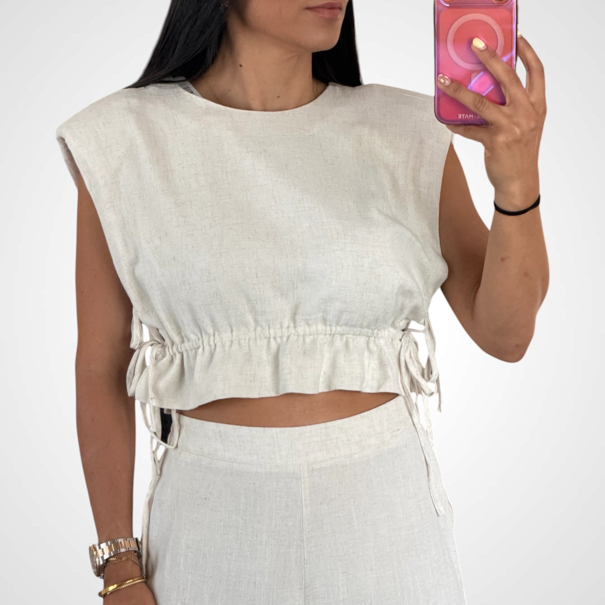 SLEEVELESS CROP TOP AND LONG PANTS SET-2