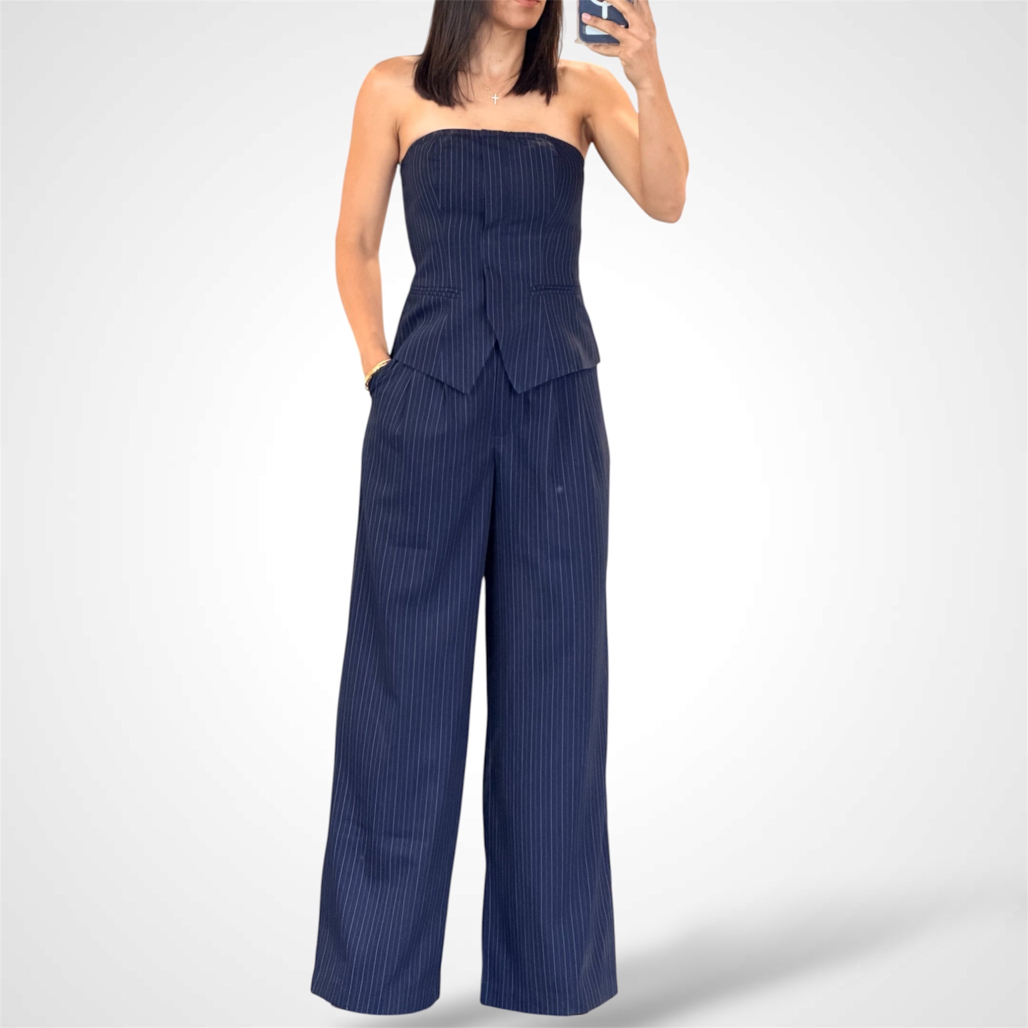 Pin Stripe Tube & Pants Set
