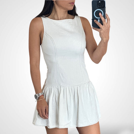 CREAM SHORT DRESS