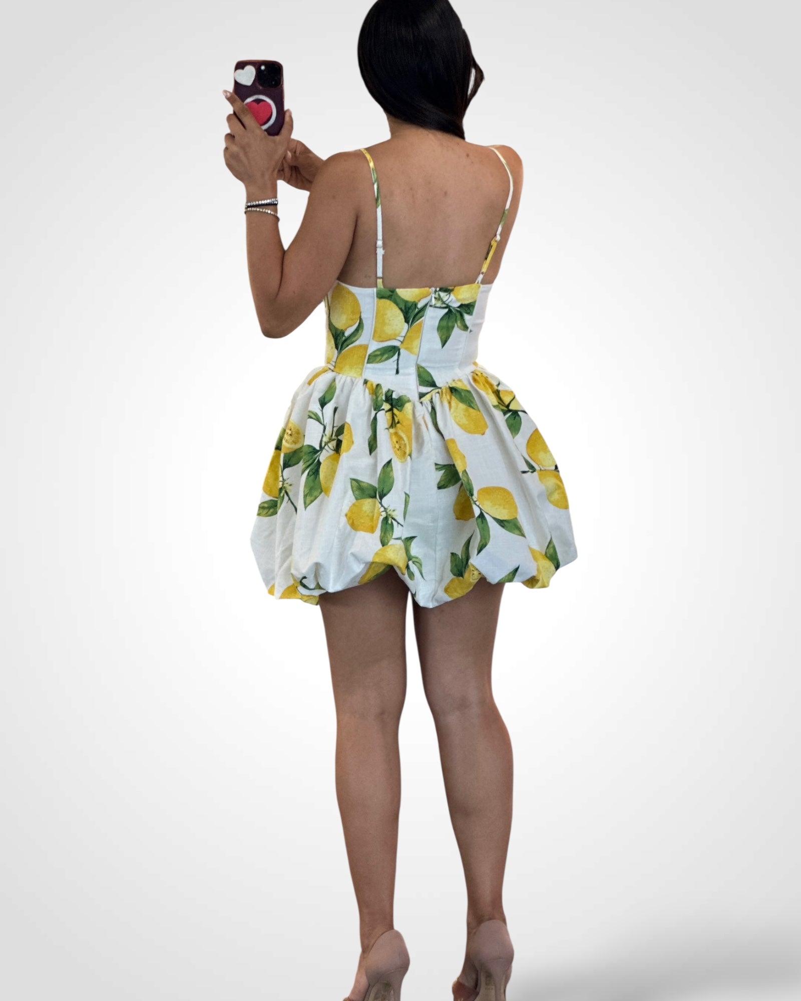 Fresh Lemon Bubble Mini Dress-3