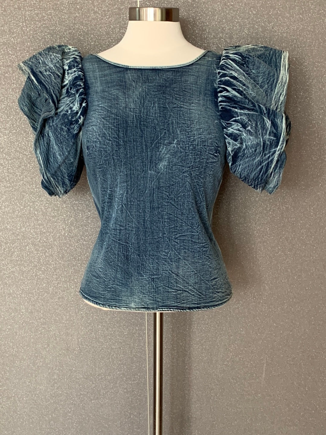 Denim Globe Top