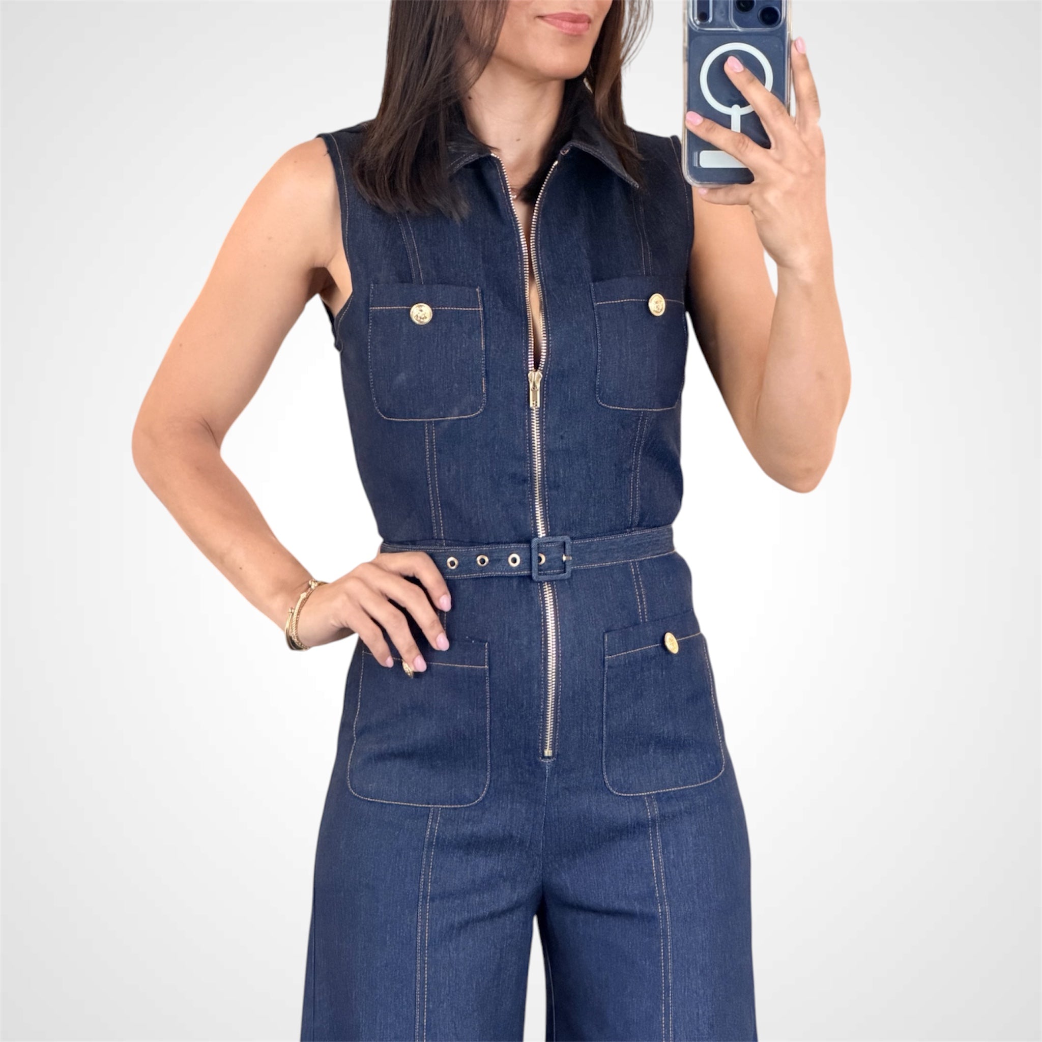 Dark Denim Collar Jumpsuit-2