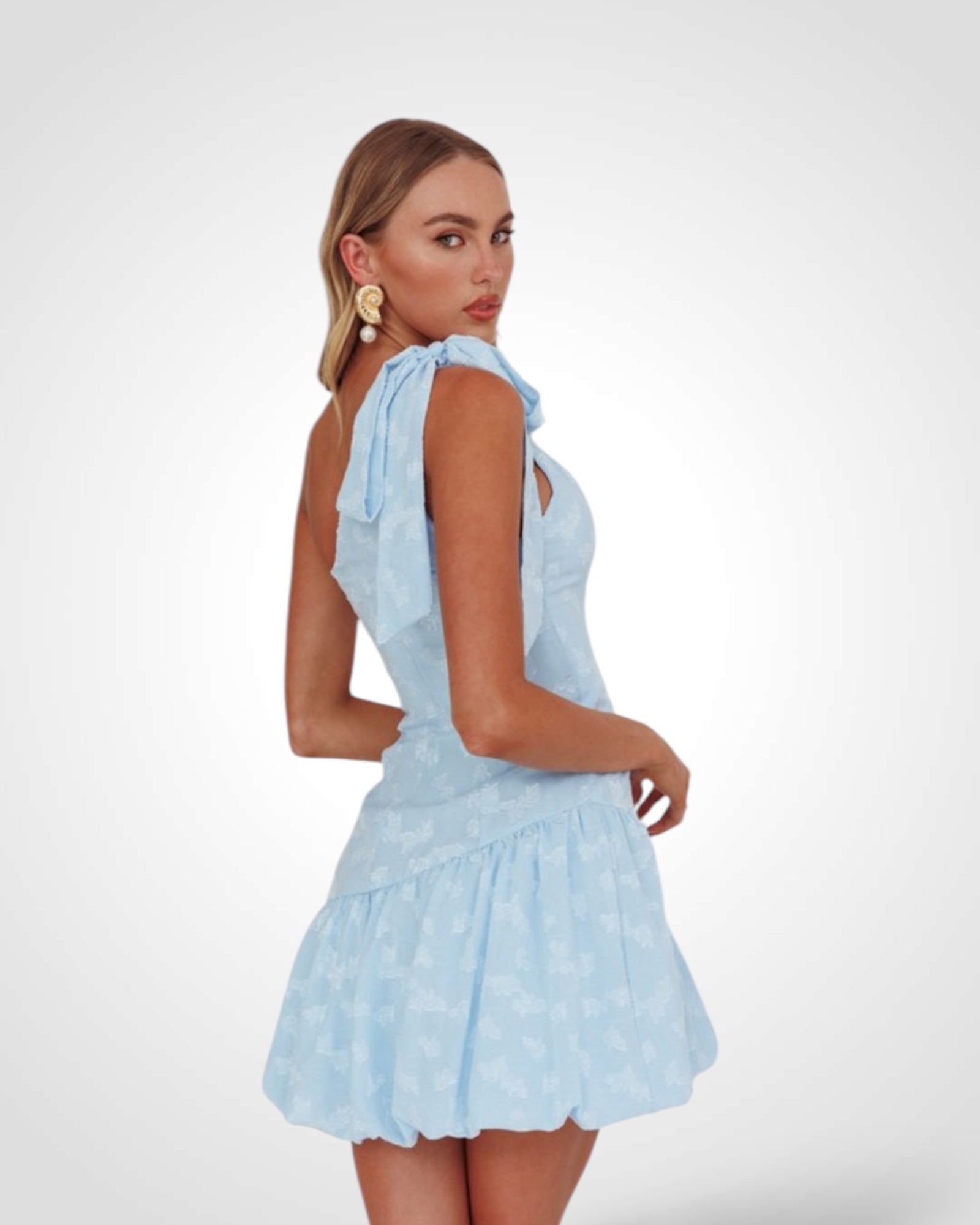 One Shoulder Tied Mini Dress•-2
