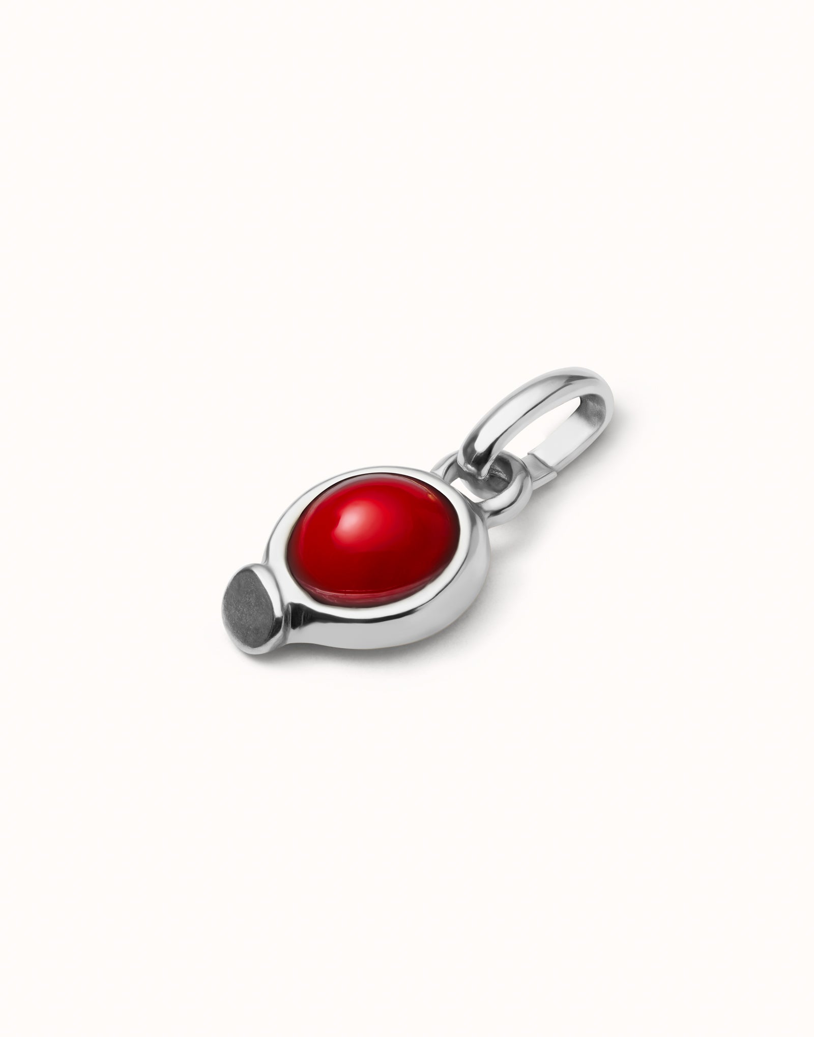 Uno de 50 Sterling silver-plated charm with red stone.