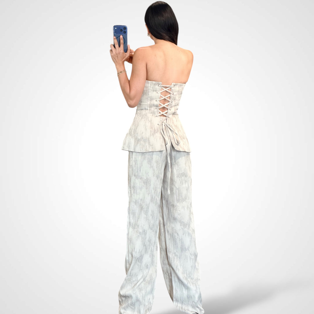Brush Stroke Corset Top & Pant 2-pc Set